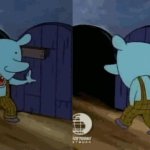 Blue Mouse Entering and Exiting