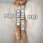 Standing room only | COMPRESSION BE LIKE; MOUTAIN BEING FORMED; PLATE; PLATE | image tagged in standing room only | made w/ Imgflip meme maker