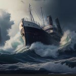 Ship On Rough Seas