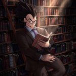 vegeta reading book