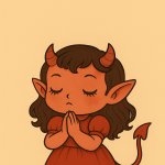 Demon girl praying