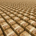 Trillions of Canadian hundred dollar bills