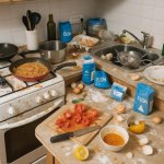 messy kitchen after me and my sibling cooking be like