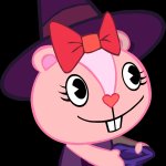 Giggles dress up as witch (htf)