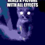 Creepy | HERES A PICTURE WITH ALL EFFECTS | image tagged in memes,cute cat | made w/ Imgflip meme maker