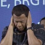 Duterte covering ears meme