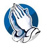 Praying hands blue