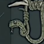 Schlange will sich selber erhängen