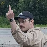 He’s showing the middle finger