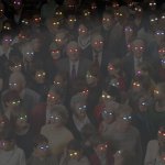 People with eyeshine at night