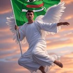 Charlie Kirk Angel Pepe the Frog flag