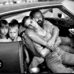 Homeless family living in car