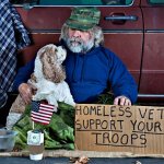 Homeless vet with dog