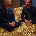 Donald Trump, Satan laughing money gold Faustian