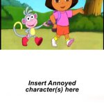Who is annoyed with dora and boots singing