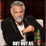 what a cool title | YOU ARE DUMB; BUT NOT AS DUMB LIKE ME | image tagged in memes,the most interesting man in the world | made w/ Imgflip meme maker