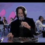 Keanu Reeves crying at a diner GIF Template
