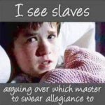 I see slaves arguing over which master to swear allegiance to