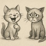happy cat vs sad cat