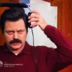 Ron Swanson Headphones GIF Template