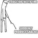 Snack | ME REFRESHING THE FRIDGE FOR THE 7TH TIME; SUDDENLY PRODUCE SNACKS | image tagged in c'mon do something | made w/ Imgflip meme maker