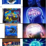Oreo Knockoffs | image tagged in memes,expanding brain,oreo,knockoff | made w/ Imgflip meme maker