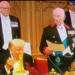 Trump King Charles Pasta Face meme