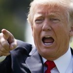 Trump points during a speech