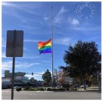 PRIDE flag at half staff