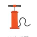 orange hand bicycle pump