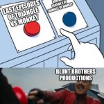 Blunt Brothers Productions In Late 2025 | RENEWED SEASON 5 OF TRIANGLE VS MONKEY; LAST EPISODES OF TRIANGLE VS MONKEY; BLUNT BROTHERS PRODUCTIONS | image tagged in robotnik button | made w/ Imgflip meme maker