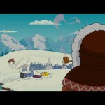 Polar bear kicking fox GIF Template