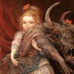 girl holding monster