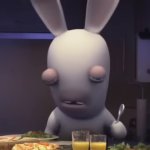 Sad Rabbid eating
