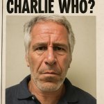 Picture of a confused jeffrey epstein with the headline "Charlie