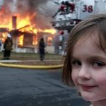Burning building girl