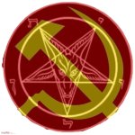 transparent hammer and sickle pentagram