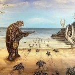 Turtle aiming gun at birds template