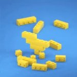 Lego Heart breaking into pieces GIF Template