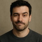person with half smirk