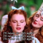 Dorothy | I’ll never do LSD again
I’ll never do LSD again
I’ll never do LSD again | image tagged in there's no place like home | made w/ Imgflip meme maker