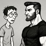 A weak guy vs a gigachad