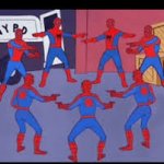 Multiple Spider-Man pointing