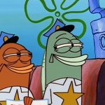 Spongebob police officers smirking