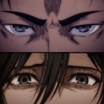 Eren and Mikasa eye stare