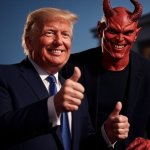 donald trump satan lucifer thumbs up