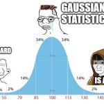 Know Your Gaussians | GAUSSIAN IS A
STATISTICAL TERM; I'VE NEVER HEARD
THE WORD
GAUSSIAN; GAUSSIAN
IS A SOFTWARE
PACKAGE | image tagged in knowledge gaussian,computational chemistry,normal distribution | made w/ Imgflip meme maker