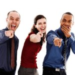 Pointing and laughing