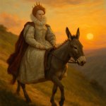 make the photo a picture of queeen elizabeth the first riding a