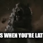 RUN!!!! | HOW IT FEELS WHEN YOU'RE LATE FOR WORK | image tagged in gifs,godzilla,king kong | made w/ Imgflip video-to-gif maker